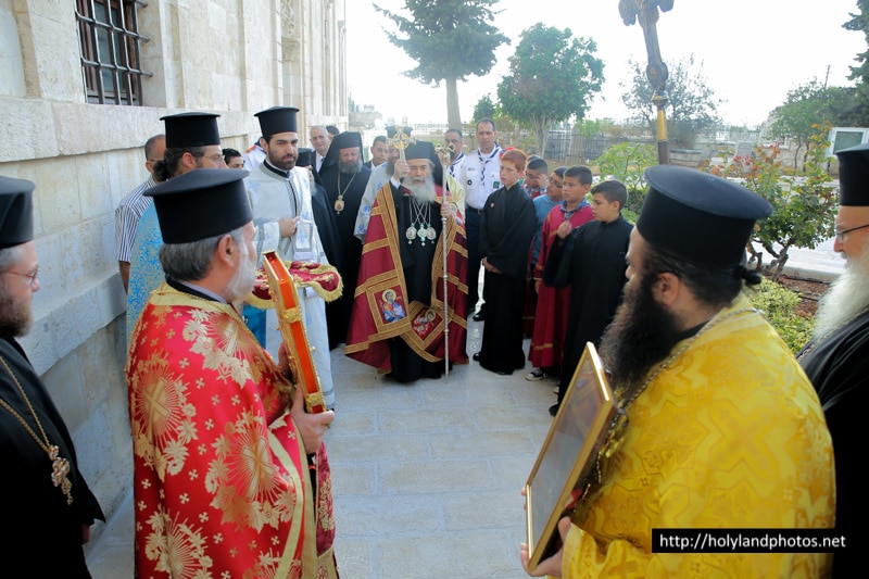Welcoming His Beatitude to the Church of the Nativity of Theotokos, in Beit-Zala