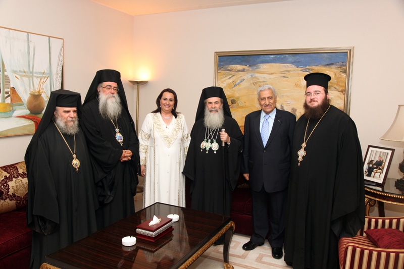 His Beatitude, his retinue and the Prime Minister of Jordan