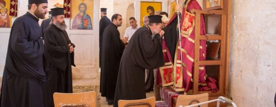 His Beatitude at the Church of the Prophet Elias, in Maaloule