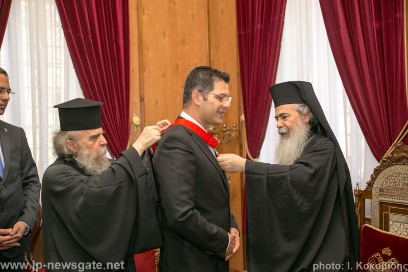 Mr Makris decorated by His Beatitude