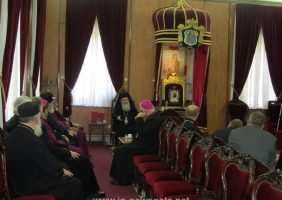 His Beatitude converses with members of the Commission for Theological Dialogue
