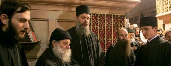 The Sacristan, f. Iacovos, f. Iosif, Monks of Mount Athos