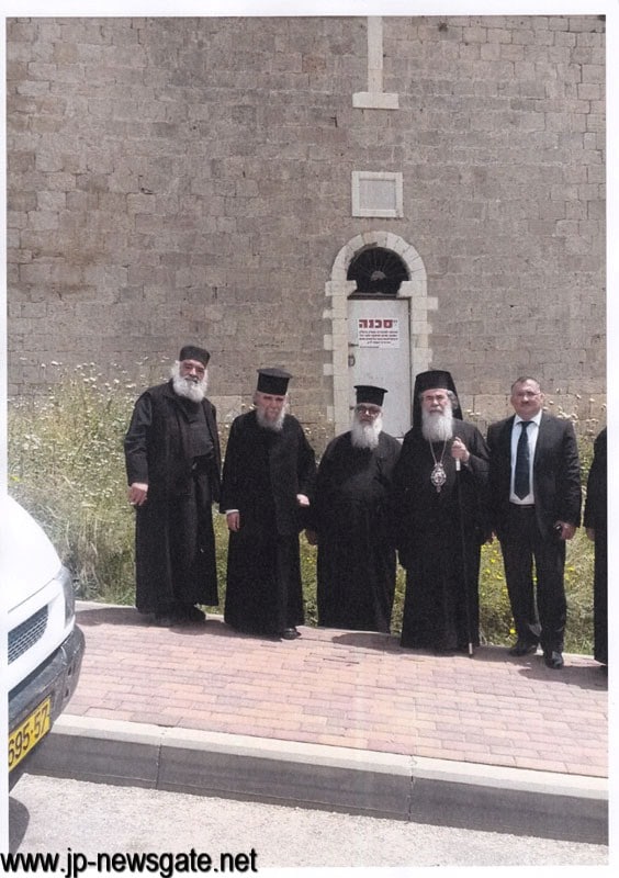 The Patriarch and His retinue in front of St George church, Shelomi