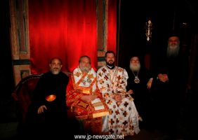 The Metropolitans of Kapitolias, Nazareth, former Zambia, the Archbishop of Lydda and Hierodeacon Dionysios