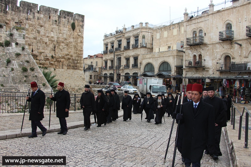 The Hagiotaphites walk to the Armenian Patriarchate