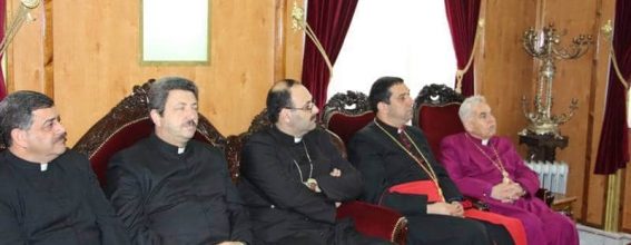 Archbishop Dawani and priests of the Anglican Church