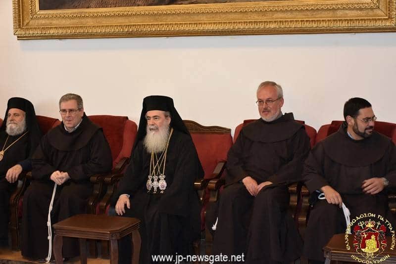His Beatitude with the Custos of the Holy Land